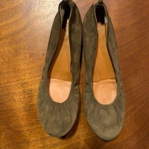 J Crew Olive Green Leather Flats